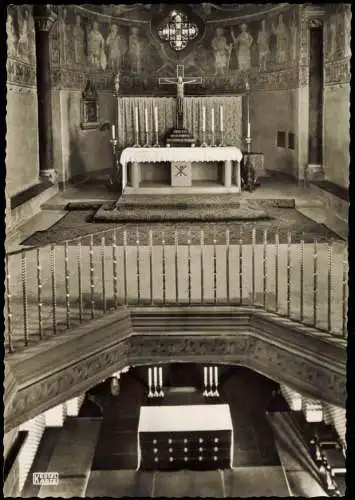 Bonn DOPPELKIRCHE SCHWARZRHEINDORF Durchblick in die Unterkirche 1960