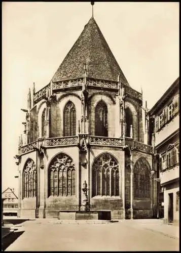 Ansichtskarte Schwäbisch Gmünd Straßen Partie am HEILIGKREUZMÜNSTER 1950