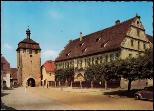 Ansichtskarte Schlüsselfeld Stadttor mit Oberamtmannshaus 1960