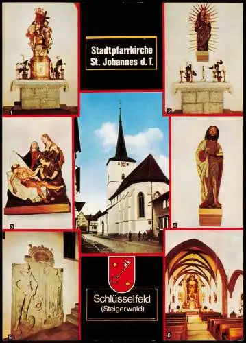 Schlüsselfeld Mehrbildkarte Stadtpfarrkirche St. Johannes d.T. 1969