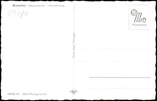 Ansichtskarte Titisee-Neustadt Wutachtal Schwarzwald Rümmelesteg 1961
