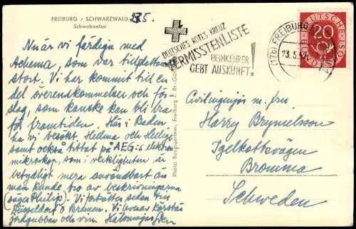 Ansichtskarte Freiburg im Breisgau Schwabentor, Gasthof zum Bären 1952