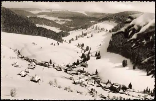 Muggenbrunn-Todtnau Schwarzwald - Blick auf die Stadt im Winter 1963