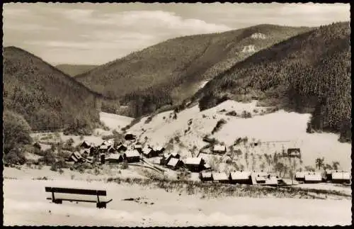 Ansichtskarte Wieda (Harz) Stadt im Winter 1959