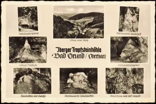 Ansichtskarte Bad Grund (Harz) Iberger Tropfsteinhöhle MB 1955