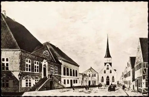 Ansichtskarte Itzehoe Rats- und Ständehaus und die Nikolaikapelle 1835/1964