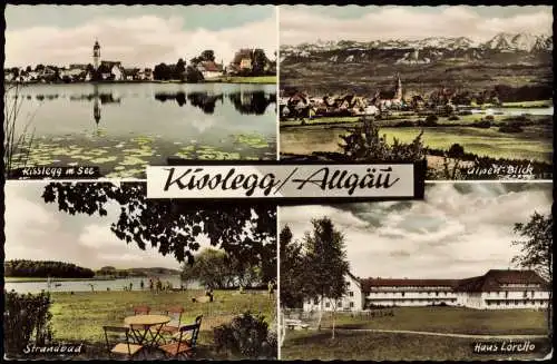 Ansichtskarte Kißlegg im Allgäu 4 Bild Ortsansichten Colorfoto AK 1966