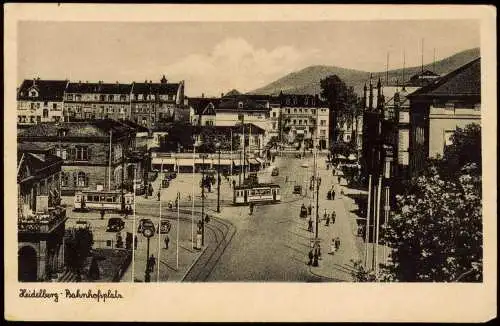 Ansichtskarte Heidelberg Bahnhofplatz 1940
