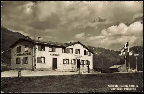 Ansichtskarte .Schweiz Gasthaus Passhöhe Oberalp-Hospiz 2048 m 1961