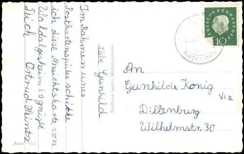 Ansichtskarte Waldalgesheim Provinzialstraße Bergwerk Schule 1957