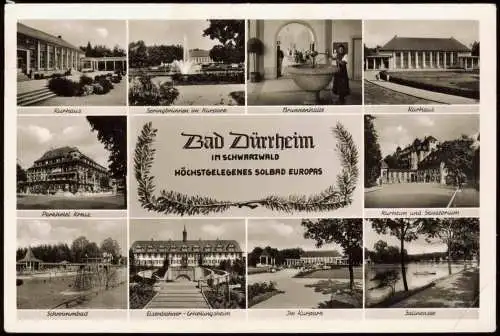 Ansichtskarte Bad Dürrheim MB: Hotel, Kurhaus, Schwimmbad uvm 1953