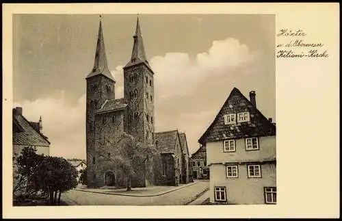 Ansichtskarte Höxter (Weser) Straßen Partie an der Kilianikirche 1950