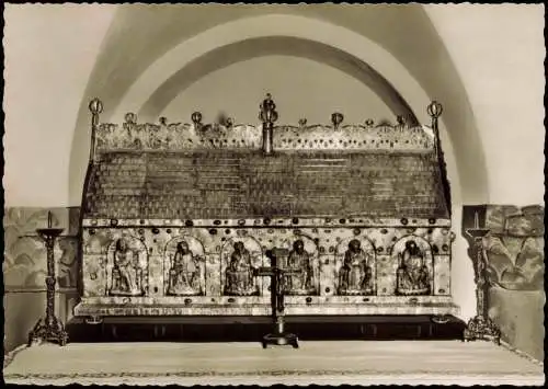 Ansichtskarte Hildesheim Dom Godehard-Schrein, silber-vergoldet 1960