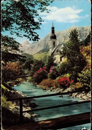 Ramsau bei Berchtesgaden Ortsansicht, Kapelle/Kirche, Reiteralpe 1962