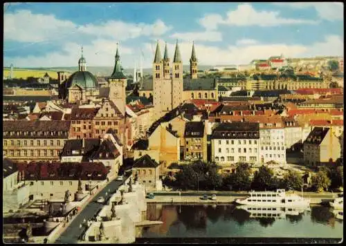 Würzburg Panorama-Ansicht Blick von der Festung Marienberg 1969