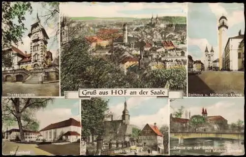 Ansichtskarte Hof (Saale) Mehrbild Colorfoto AK 1961