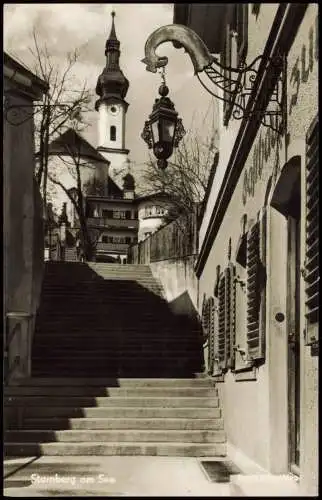 Ansichtskarte Starnberg Treppenanlagen am Gasthaus 1960