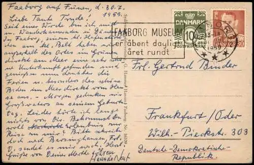 Postcard Faaborg Bojestrane. 1959