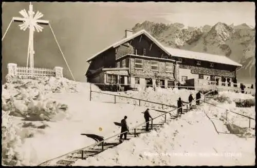 Ansichtskarte Garmisch-Partenkirchen Wander im Winter am Wankhaus 1959