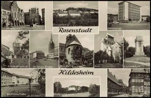Ansichtskarte Hildesheim Mehrbild AK Markt, Galgenberg, Post uvm 1963