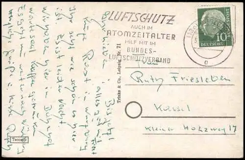 Ansichtskarte Würzburg Gesamtansicht 1959