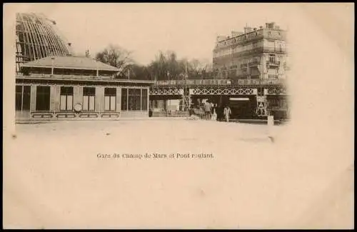CPA Paris Gare du Champ de Mars et Pont roulant. Bahnhof 1906