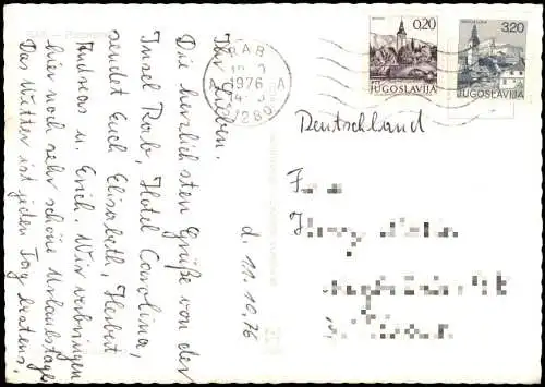 Postcard Rab Arbe Luftbild 1976