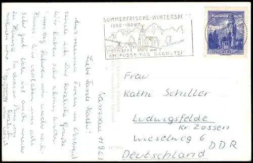 Ansichtskarte Kulm Ramsau Kobald Hof Blick gegen die Tauern 1963