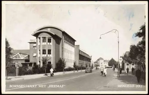 Postkaart Hengelo Bornsessttraat met Heemaf 1965