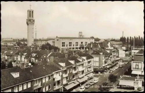 Postkaart Enschede Enschede (Eanske) Brinkstraat met Stadhuistore 1963