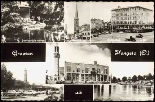 Postkaart Hengelo Pr. Bernhardplantsoen Lambertuskerk Telgentiat MB 1967