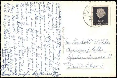 Postkaart Enschede Enschede (Eanske) Straßenpartie v. Loenshof 1964
