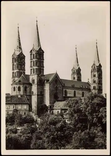 Ansichtskarte Bamberg Dom von Südwest - Fotokarte 1955