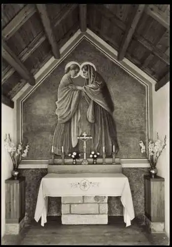 Cortina d´Ampezzo Nella Cappella del Passo FALZAREGO Kapelle Innen 1955