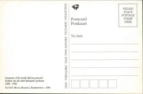 Postcard Bloemfontein Mutual Buildings 1912/1996