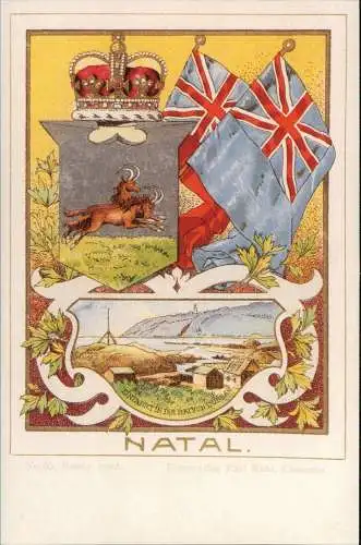 Postcard East London (Südafrika) Natal Heraldik AK REPRO 1906/1996