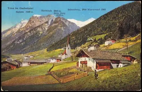 Ansichtskarte Trins Partie am Bauernhof 1915