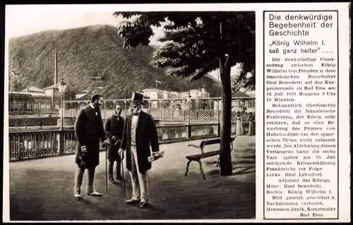 Ansichtskarte Bad Ems Historienkarte König Wilhelm I in der Stadt 1965