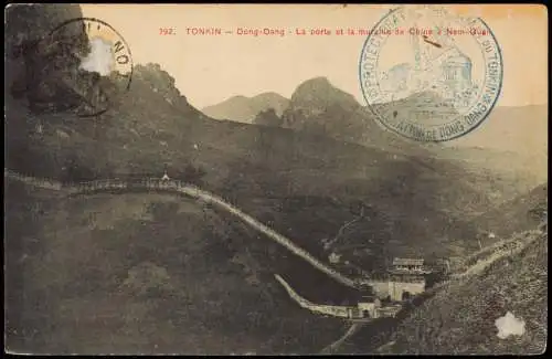 Dong Dang Đồng Đăng La porte et la muralle de Chine à Nam-Quar 1908