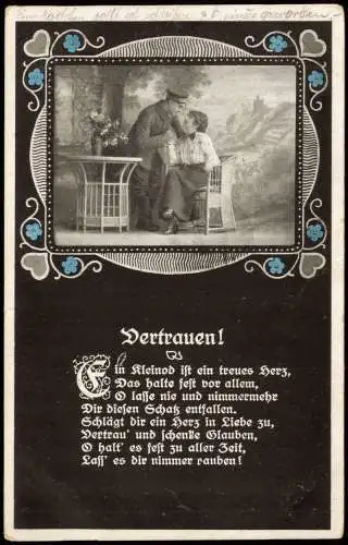 Ansichtskarte  Militaria WK1 Soldat und Frau Vertrauen I 1916