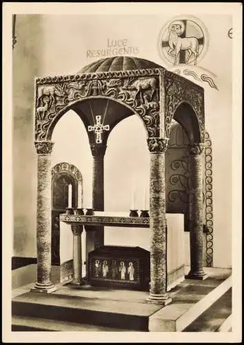 Ansichtskarte Herstelle-Beverungen Abtei-Kirche Ziborienaltar 1961