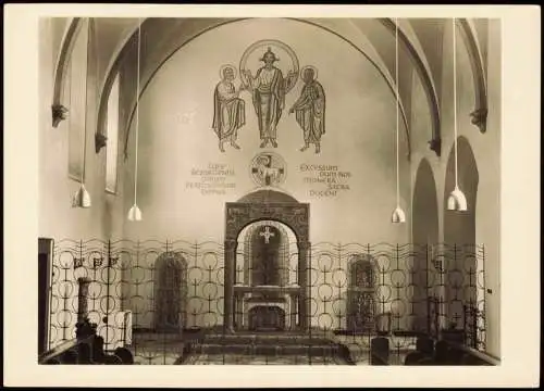 Ansichtskarte Herstelle-Beverungen Abtei-Kirche, Wandbemalung Altar 1961