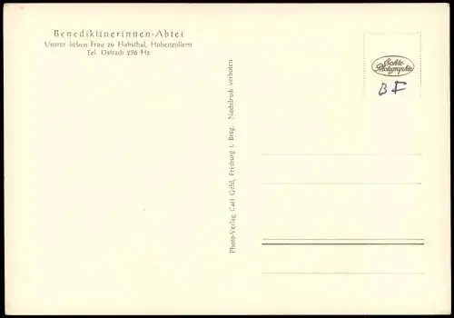 Ansichtskarte Habsthal-Weithart Benediktinerinnen-Abtei 1956