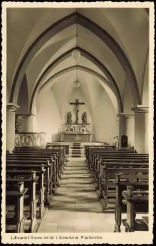 Ansichtskarte Grevenstein Pfarrkirche Innenansicht Kirche 1951