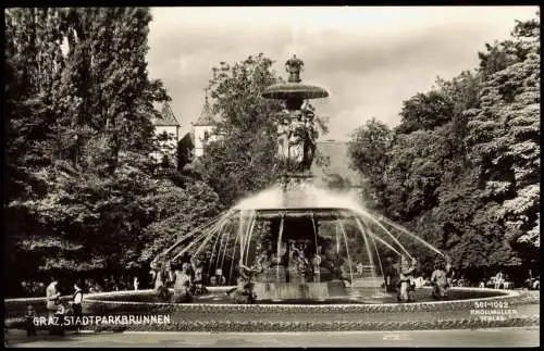 Ansichtskarte Graz Stadtpark Brunnen-Anlage 1959