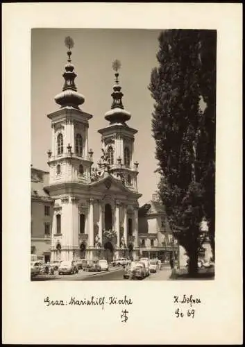 Ansichtskarte Graz Mariahilf-Kirche 1960