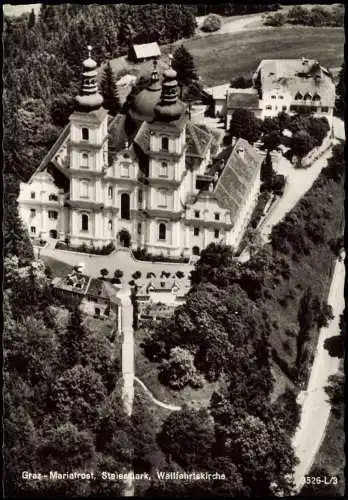 Ansichtskarte Graz Luftaufnahme Mariatrost, Steiermark, Wallfahrtskirche 1960