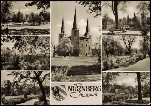 Ansichtskarte Nürnberg Mehrbild Stadtpark 1962