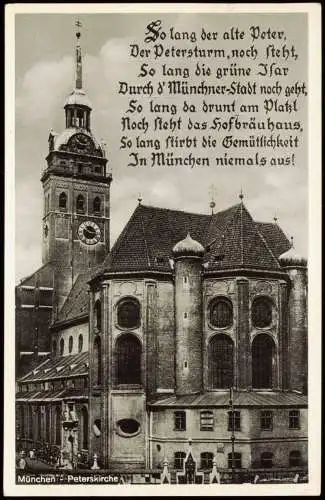 Ansichtskarte München Peterskirche 1956