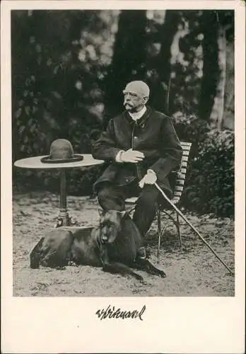 Ansichtskarte Friedrichsruh Bismarck mit Hund REPRO 1929